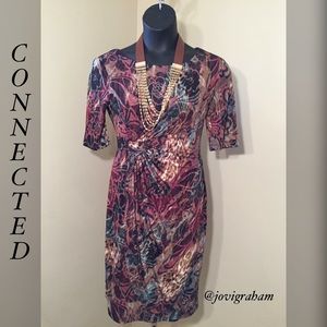 CONNECTED Faux Wrap Dress